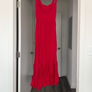 Reformation Elegant Red Maxi Dress